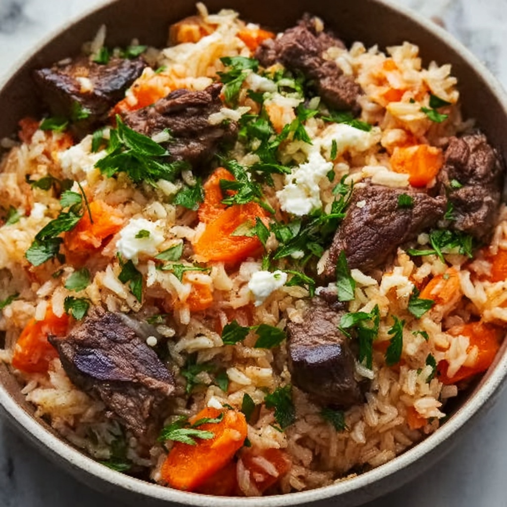 Steak & Queso Rice: A Tex-Mex Fiesta at Home Recipe - Recipe Image