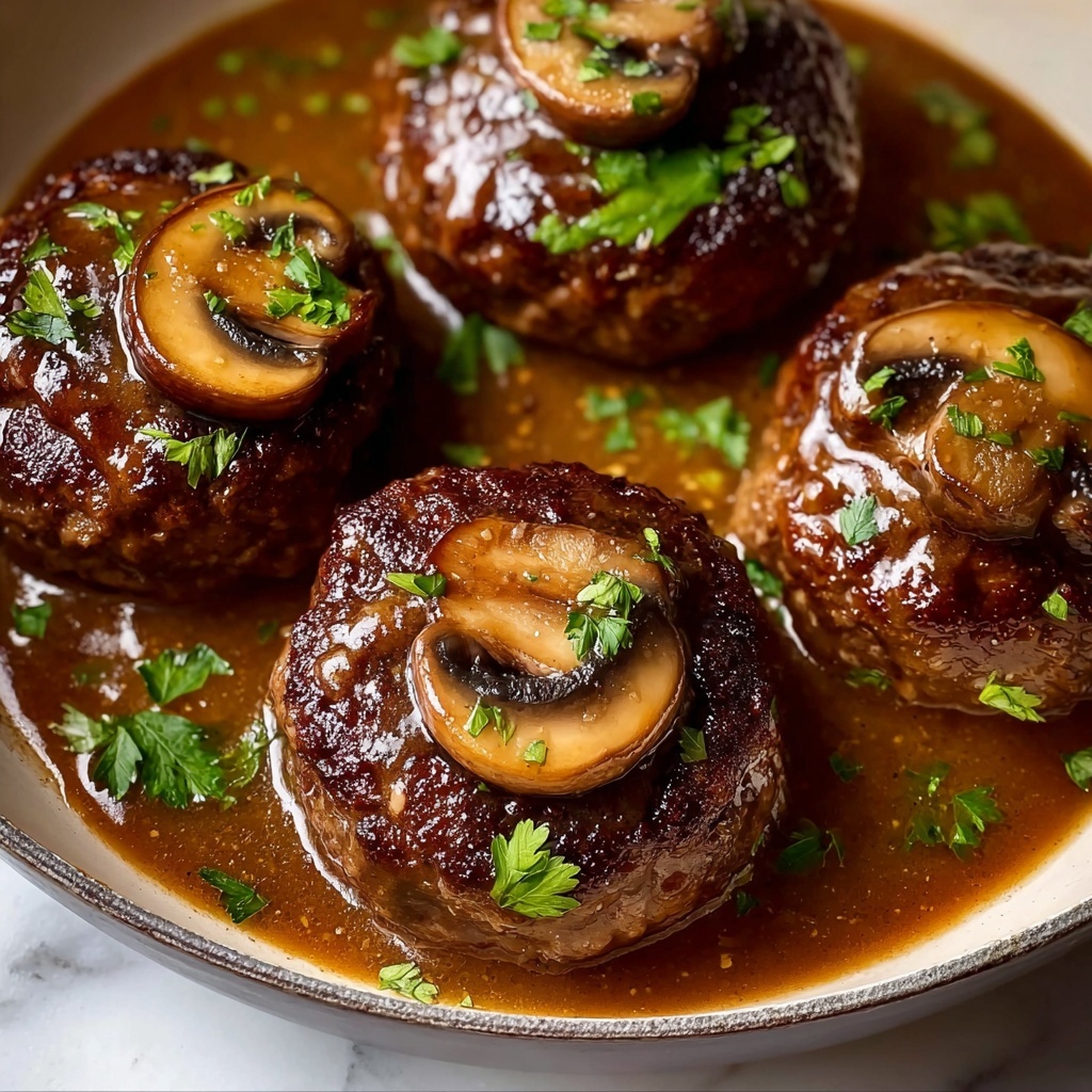 Easy Homemade Salisbury Steak with Mushroom Gravy Recipe - Recipe Image