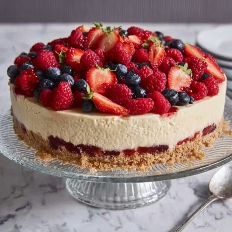 No-Bake Cheesecake Flag Cake Recipe