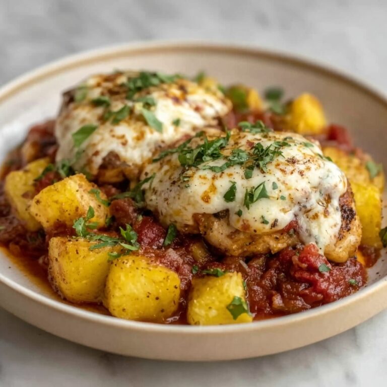Healthy Chicken Parmesan with Roasted Potatoes and Green Beans Recipe