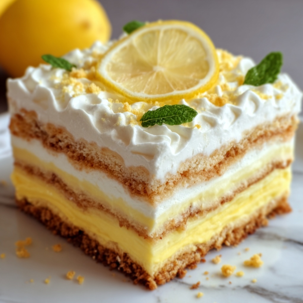No-Bake Lemon Eclair Cake Recipe - Recipe Image