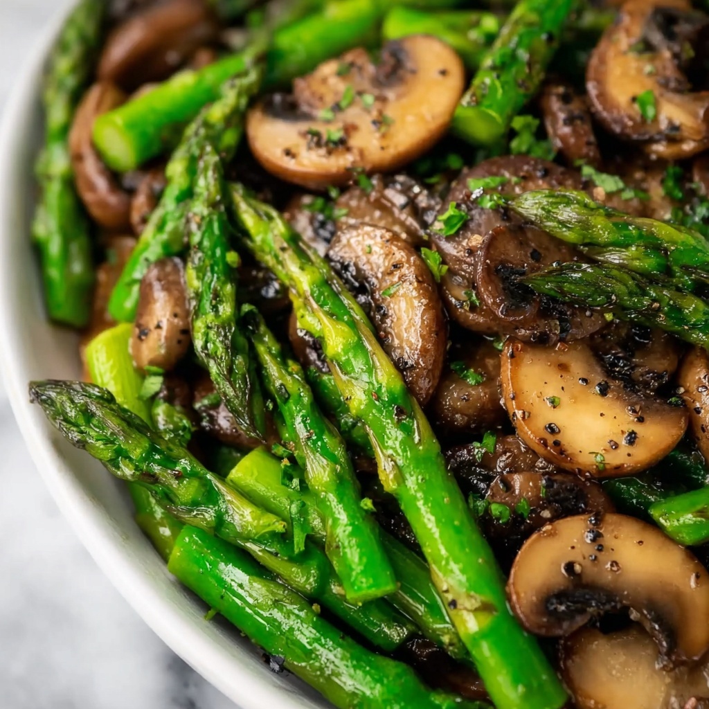 Sautéed Asparagus and Mushrooms Recipe - Recipe Image