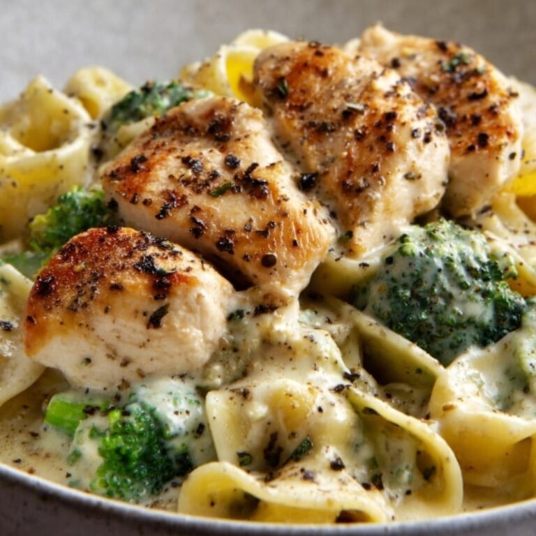 Creamy Chicken and Broccoli Alfredo Fettuccine Recipe