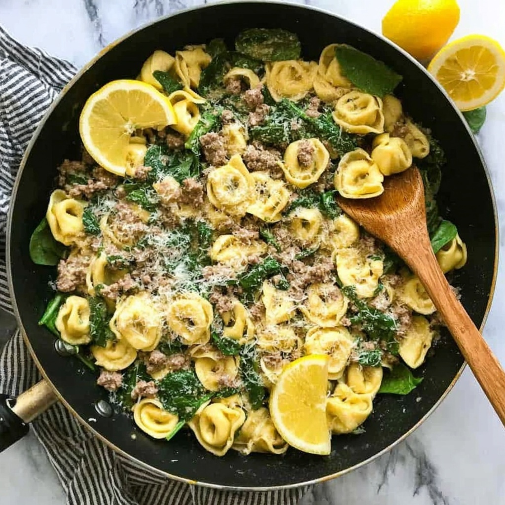 One-Pan Tortellini and Sausage Skillet Dinner Recipe - Recipe Image