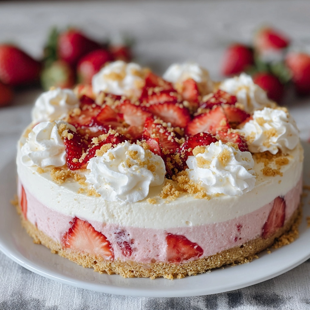 Strawberry Crunch Cheesecake Recipe - Recipe Image