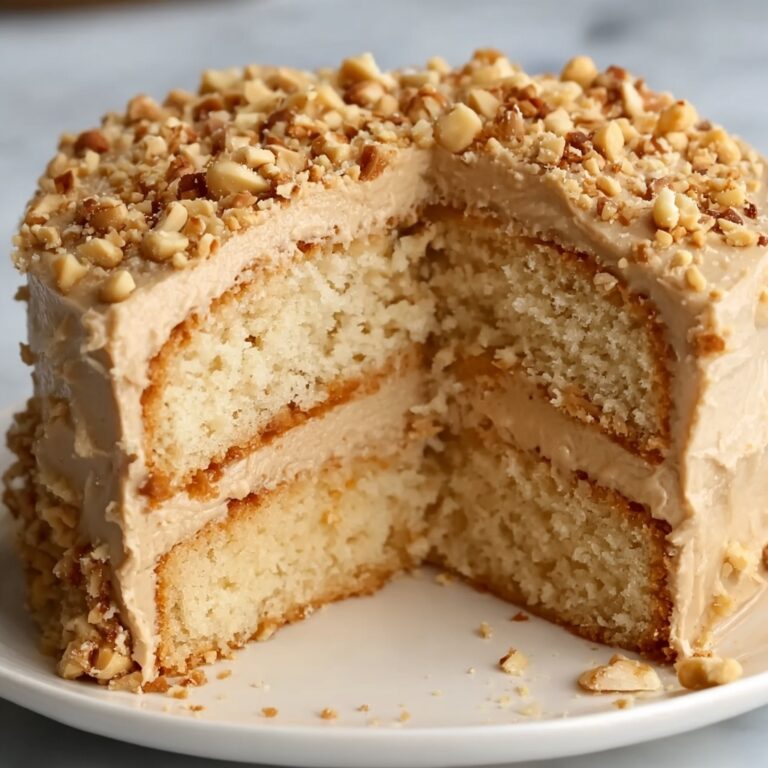 Old-Fashioned Peanut Butter Cake with Creamy Frosting Recipe