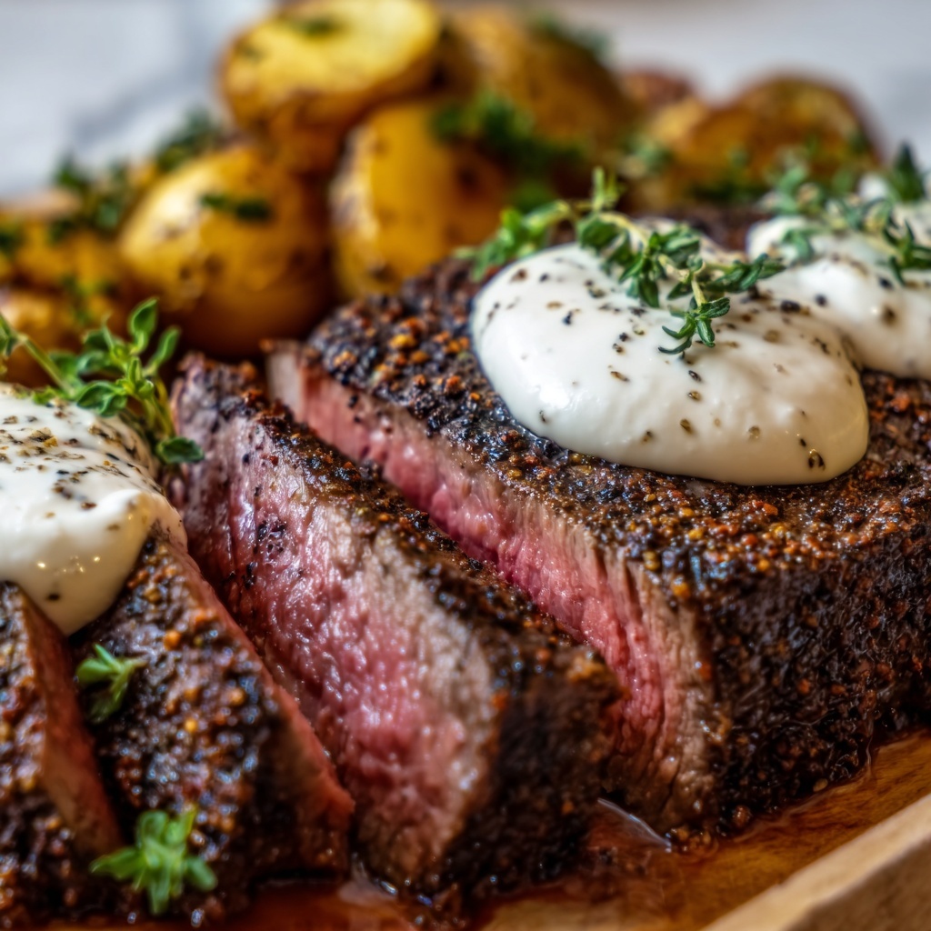 Roasted Beef Tenderloin with Creamy Horseradish Sauce Recipe - Recipe Image