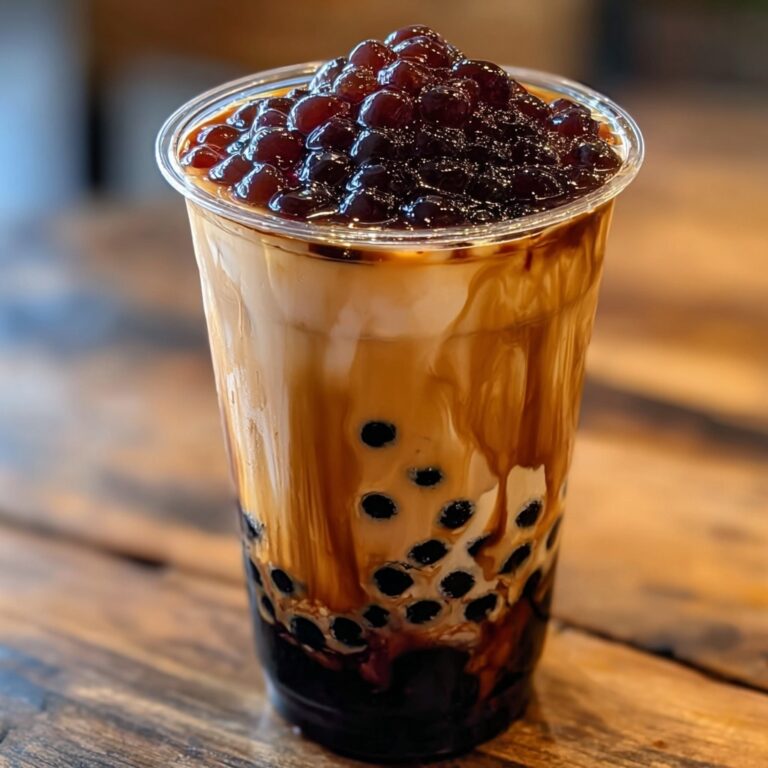 Cozy Red Bean & Black Sesame Milk Tea for Refreshing Sips Recipe