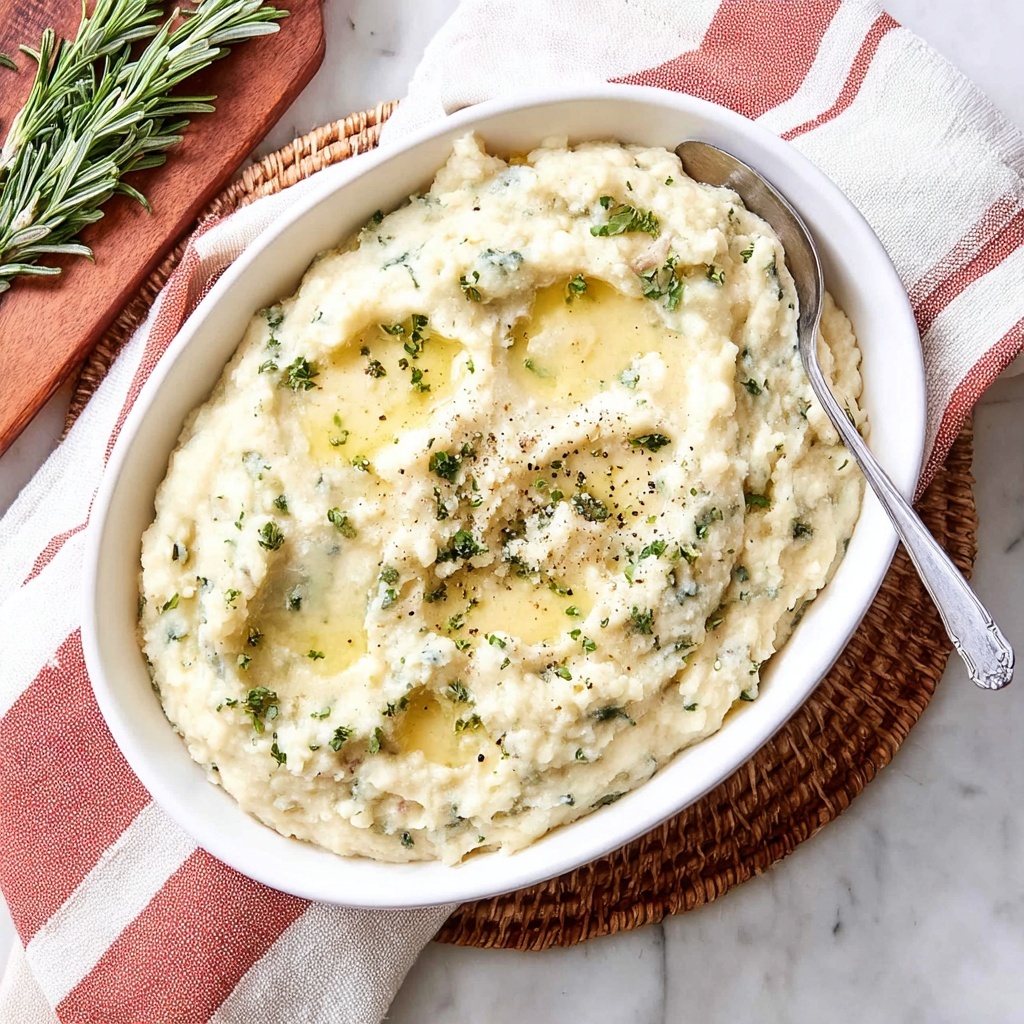 Blue Cheese Mashed Potatoes with Garlic, Rosemary, and Steak Seasoning Recipe - Recipe Image