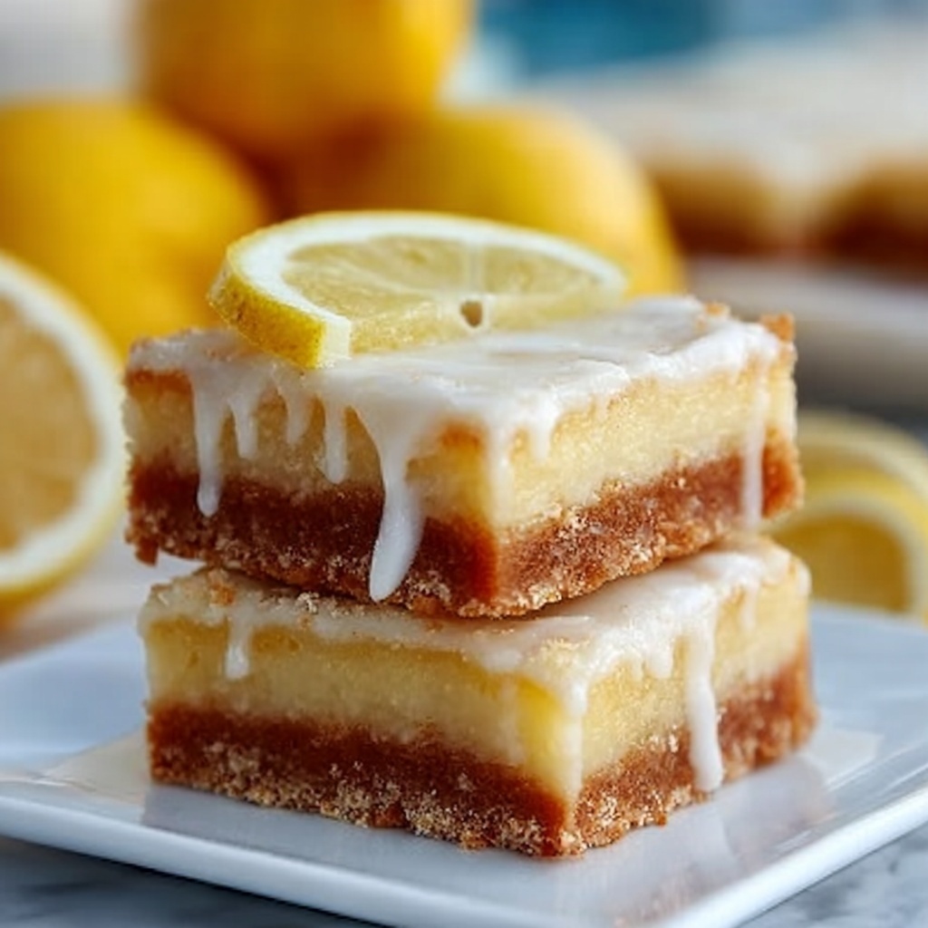 Lemon Blondies with Lemon Glaze Recipe - Recipe Image