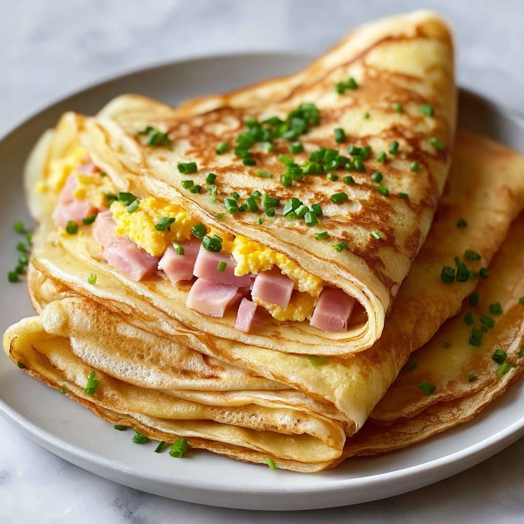 Egg, Ham, and Cheese Crepes for Breakfast Bliss Recipe - Recipe Image