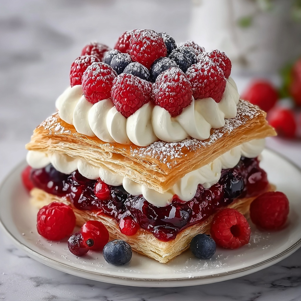 Berry Cream Pastry Cake Recipe - Recipe Image