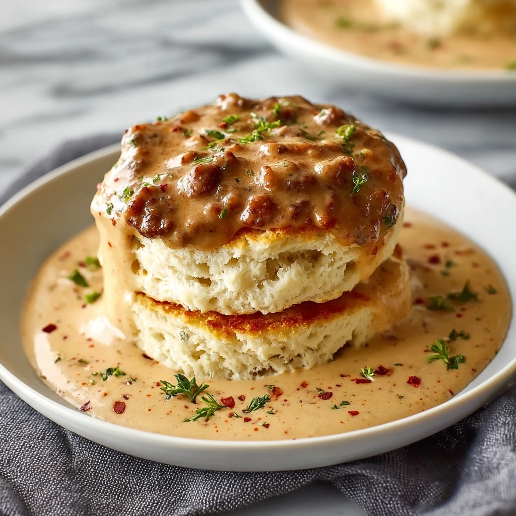 Biscuits and Chorizo Gravy: A Comforting Breakfast Twist Recipe - Recipe Image