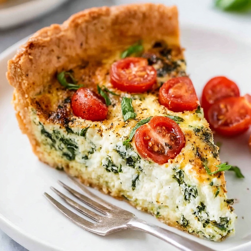 Easy Tomato Spinach Feta Quiche Recipe - Recipe Image