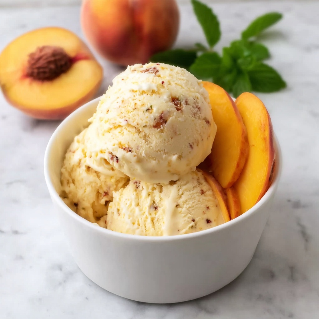 Dairy-Free Homemade Peach Frozen Yogurt Recipe - Recipe Image
