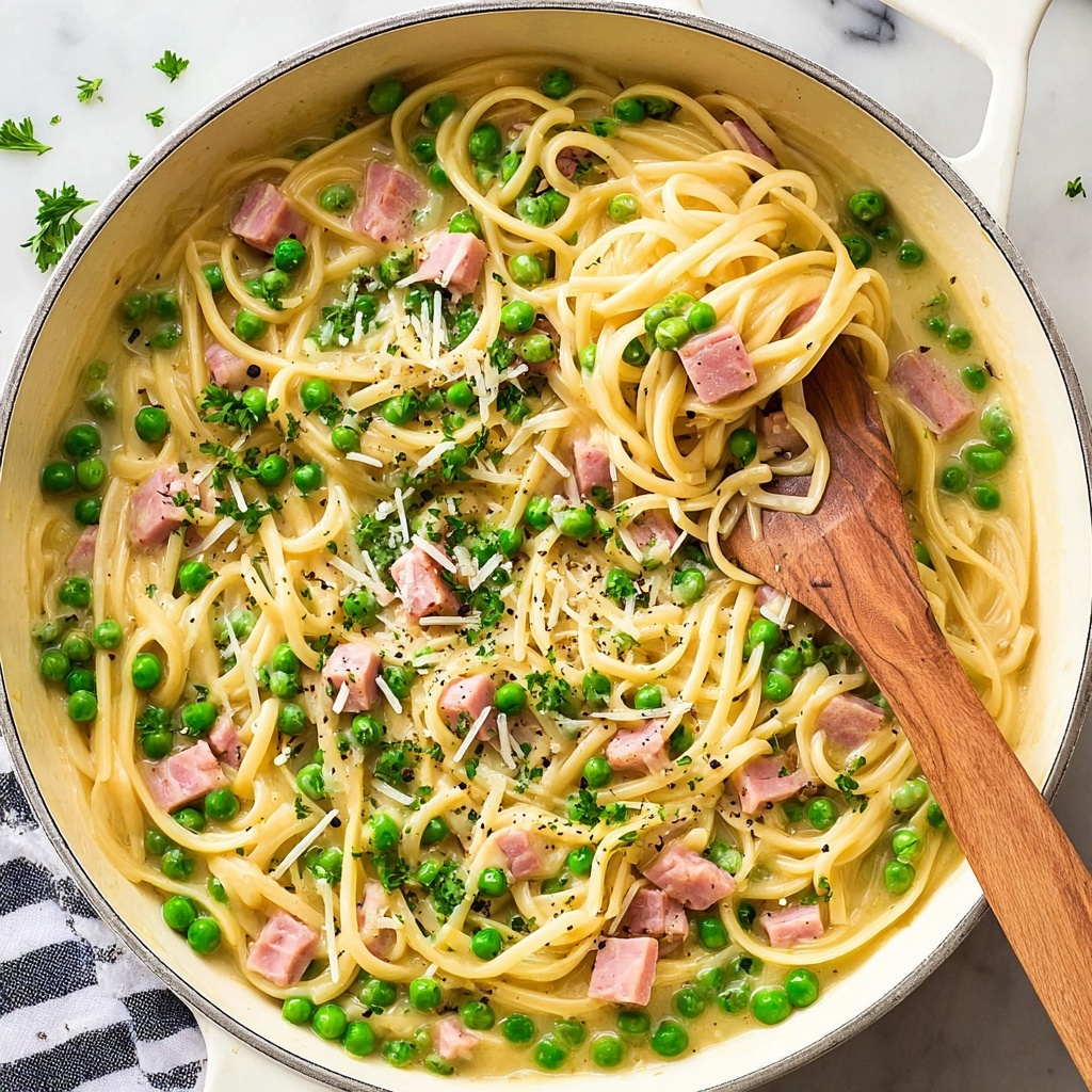One Pot Ham and Pea Pasta Recipe - Recipe Image