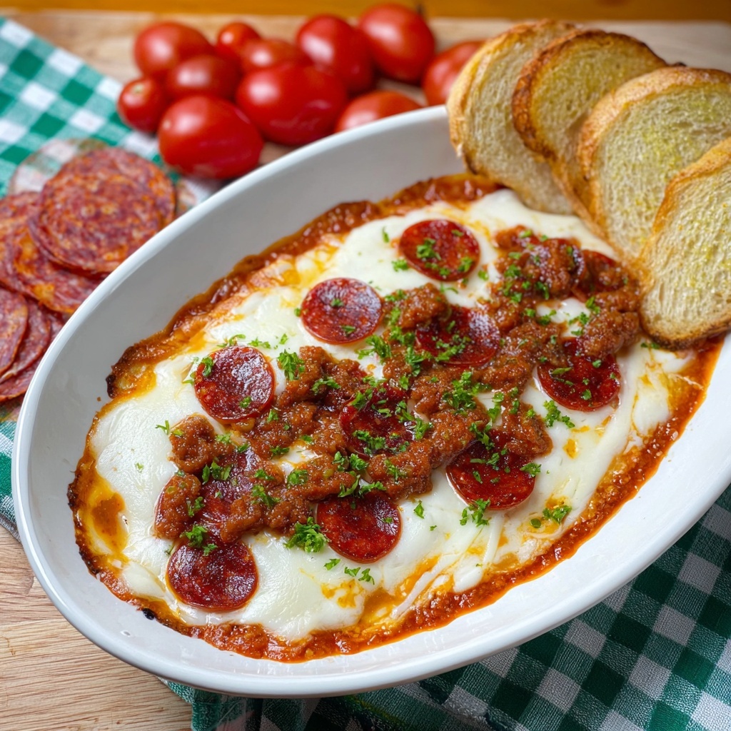 Hot Honey Pepperoni and Sausage Pizza Dip Recipe - Recipe Image