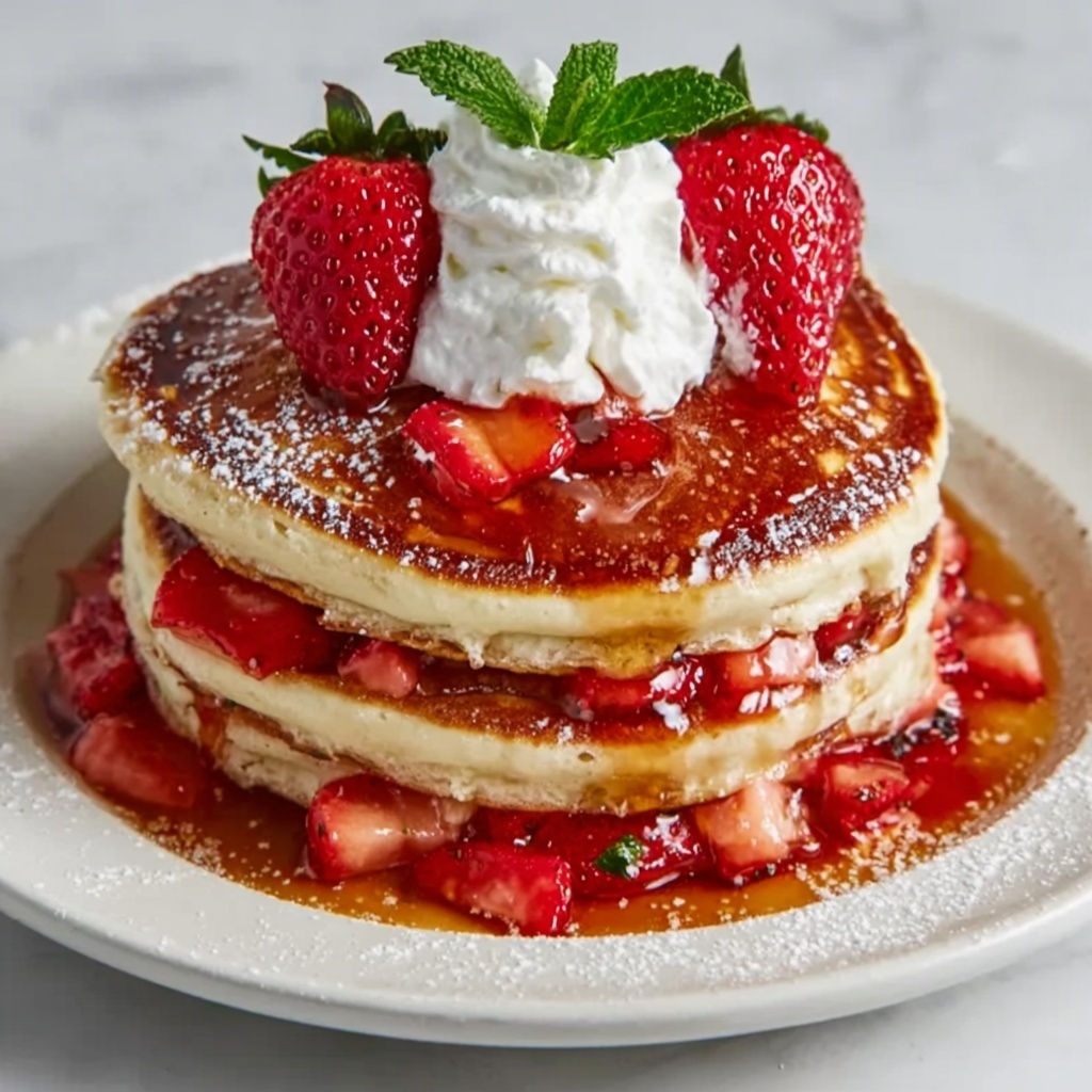 Fluffy Strawberry Cheesecake Pancakes Recipe - Recipe Image