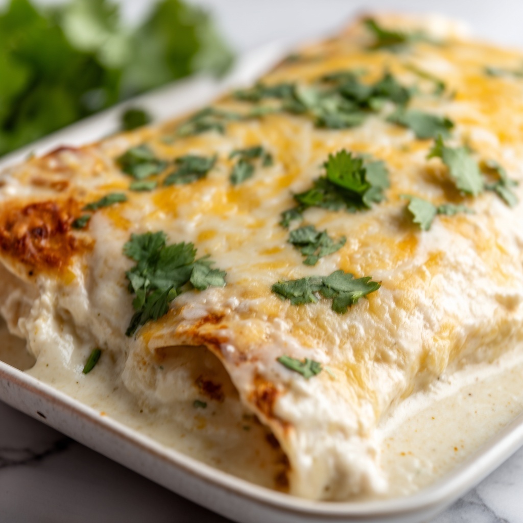 Creamy White Chicken Enchilada Casserole Recipe - Recipe Image