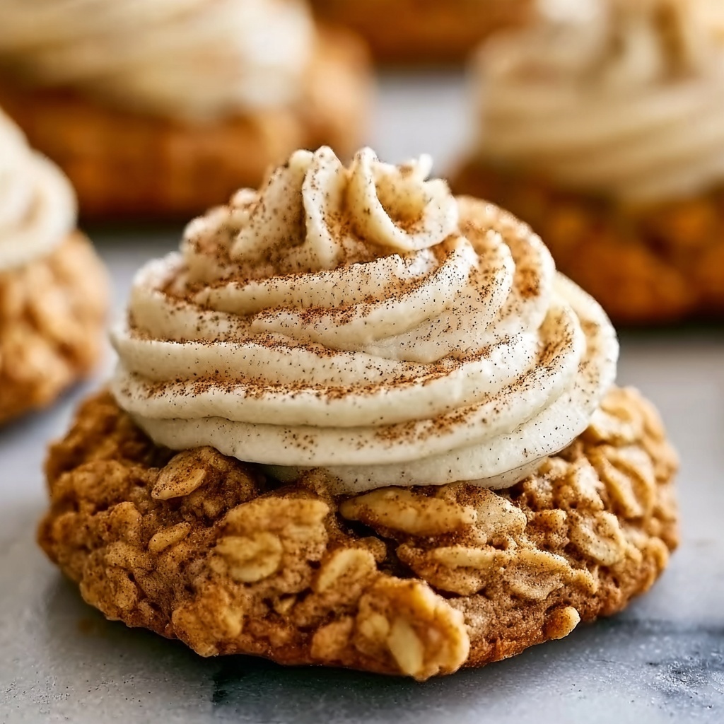 Pumpkin Oatmeal Cookies with Cinnamon Cream Cheese Frosting Recipe - Recipe Image