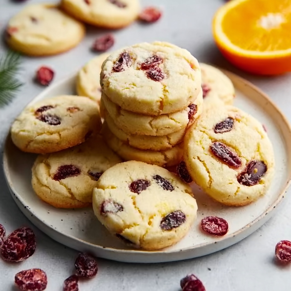 Cranberry Orange Shortbread Cookies Recipe - Recipe Image