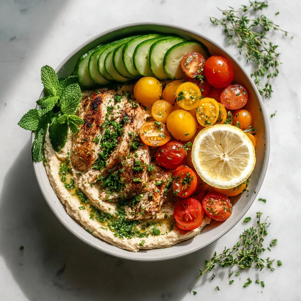 Lemon Herb Hummus Chicken Bowls Recipe - Recipe Image