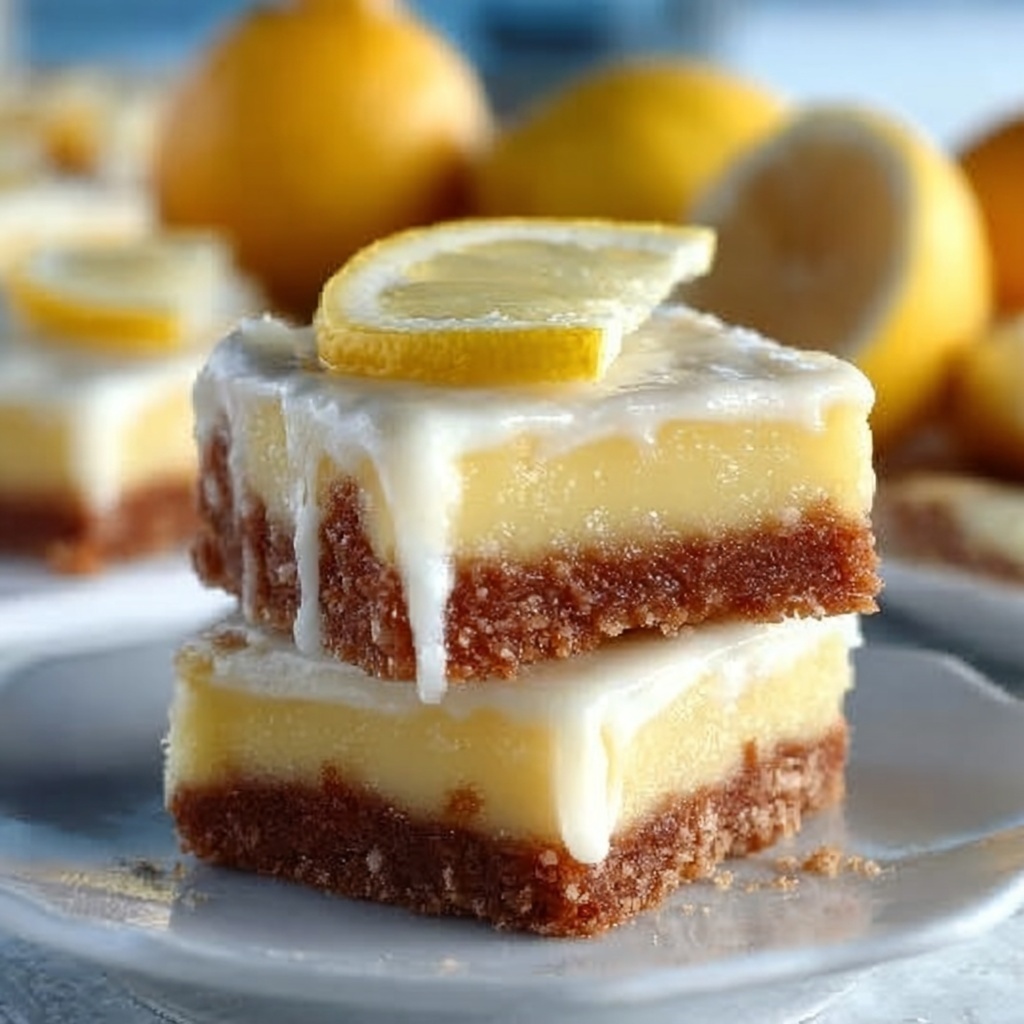 Lemon Blondies with Lemon Glaze Recipe - Recipe Image