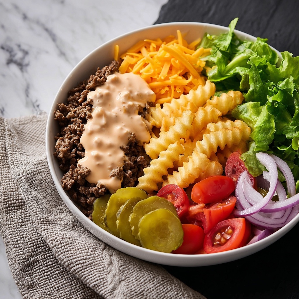 Cheeseburger Bowls with Copycat Big Mac Sauce Recipe - Recipe Image