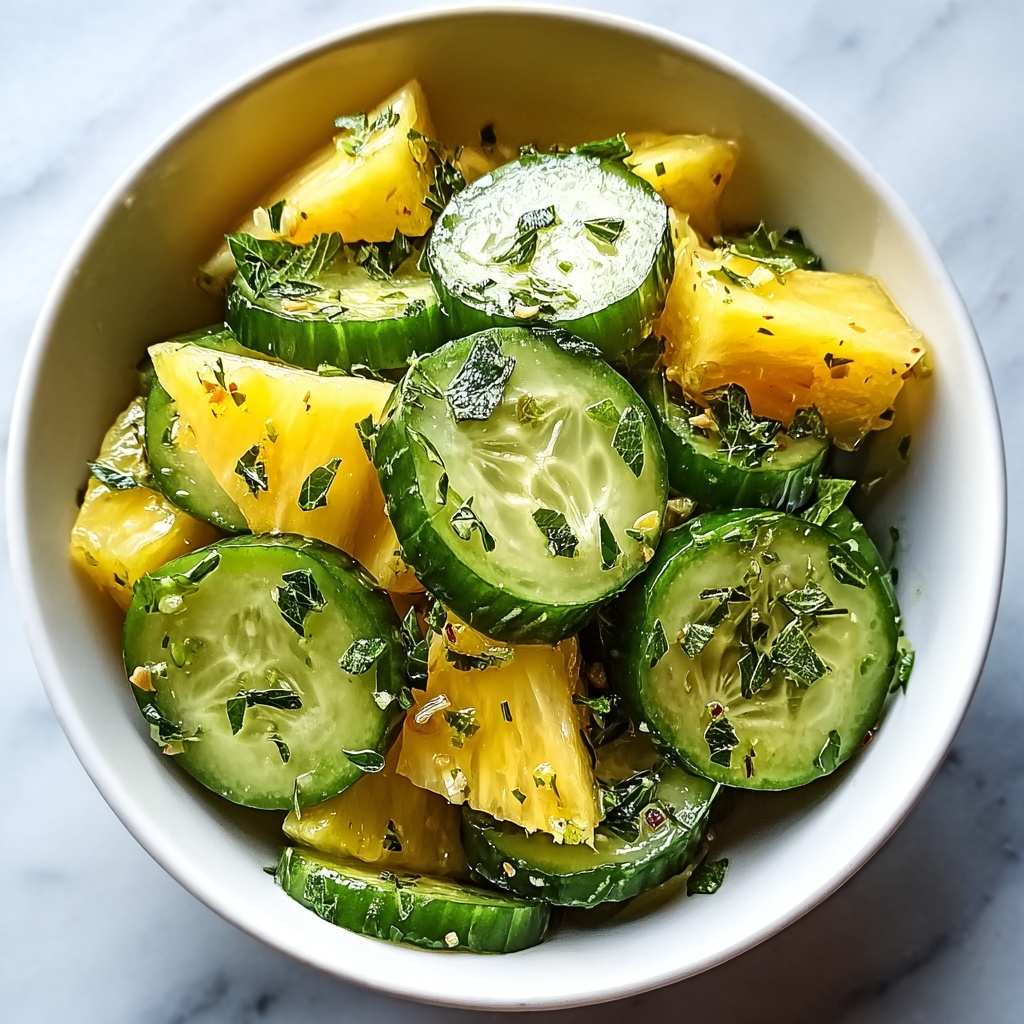 Light and Zesty Pineapple Cucumber Salad for Refreshing Snacking Recipe - Recipe Image