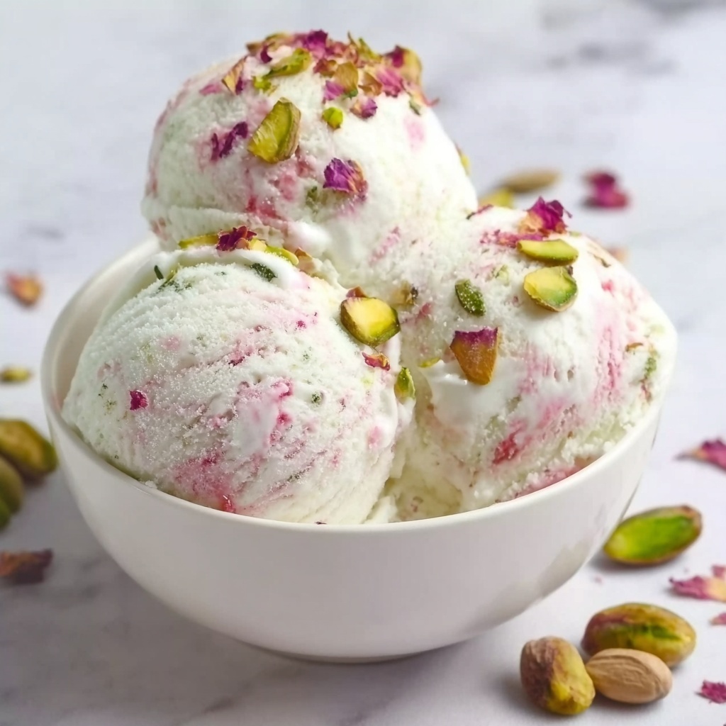 Rose Pistachio Ice Cream Recipe - Recipe Image
