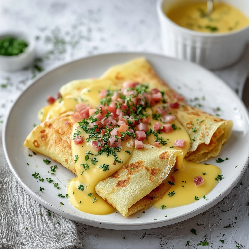 Savory Breakfast Crepes with Spinach, Cheese, and Tomatoes Recipe - Recipe Image