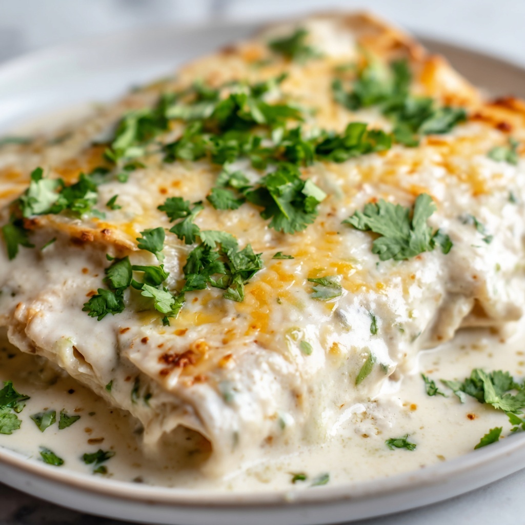 Creamy White Chicken Enchilada Casserole Recipe - Recipe Image