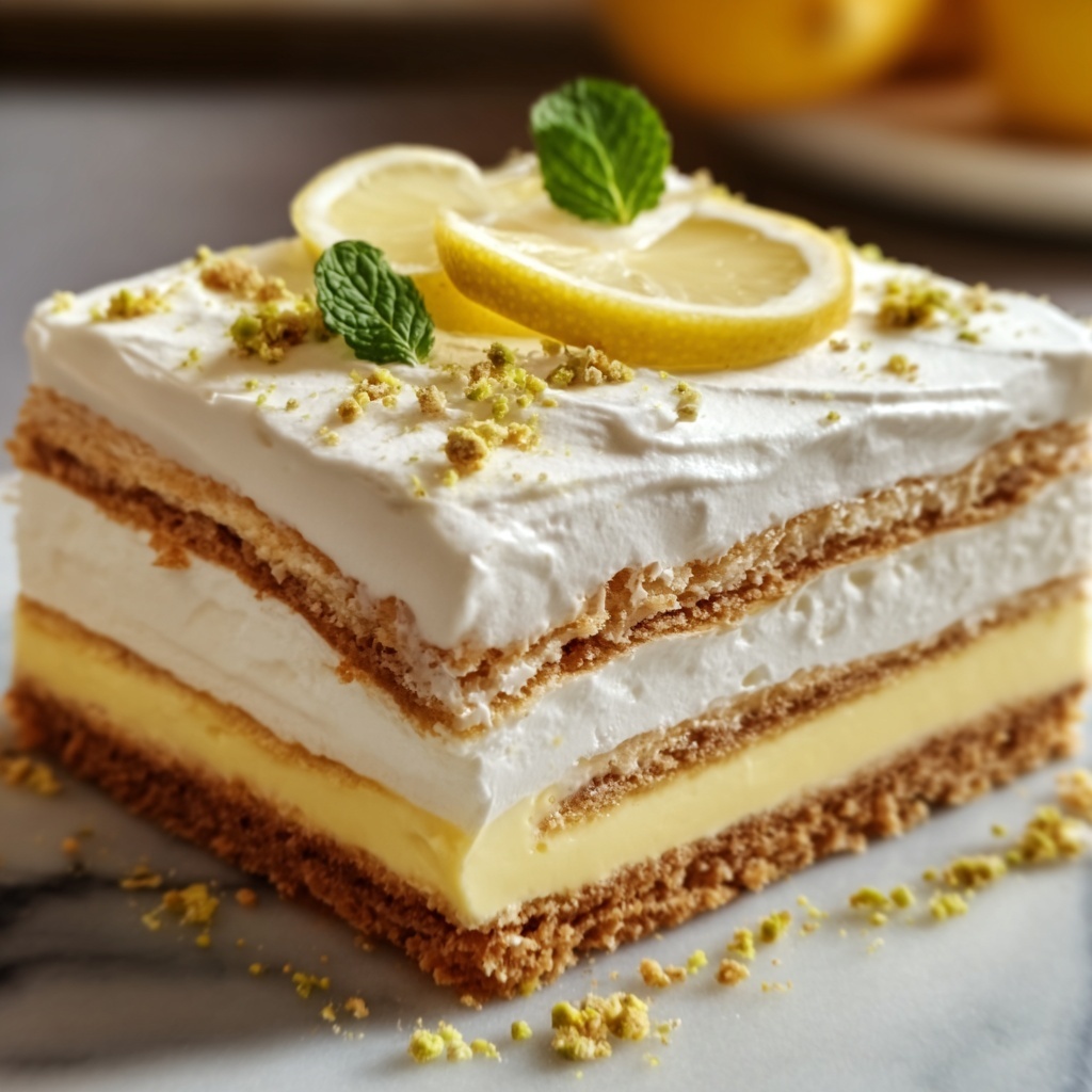 No-Bake Lemon Eclair Cake Recipe - Recipe Image
