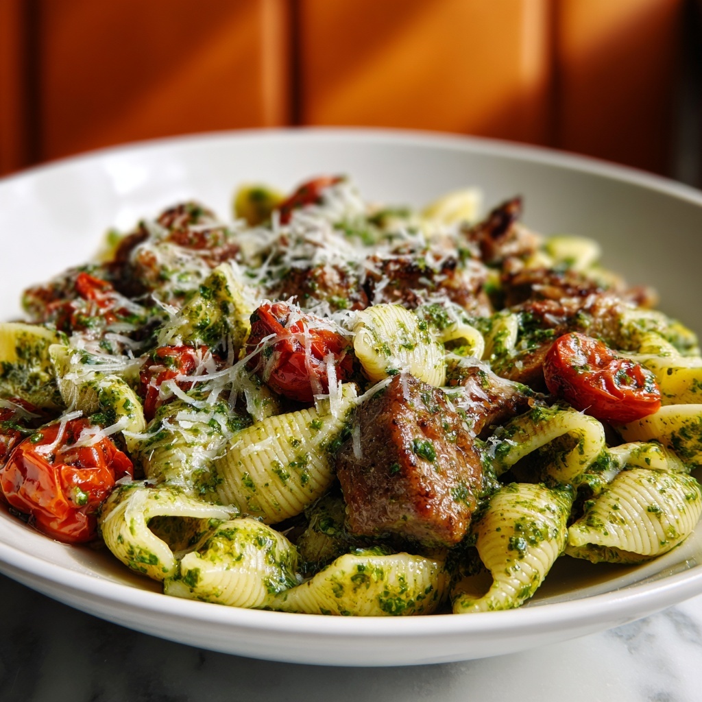 Easy Sausage Pesto Pasta for Weeknight Dinners Recipe - Recipe Image