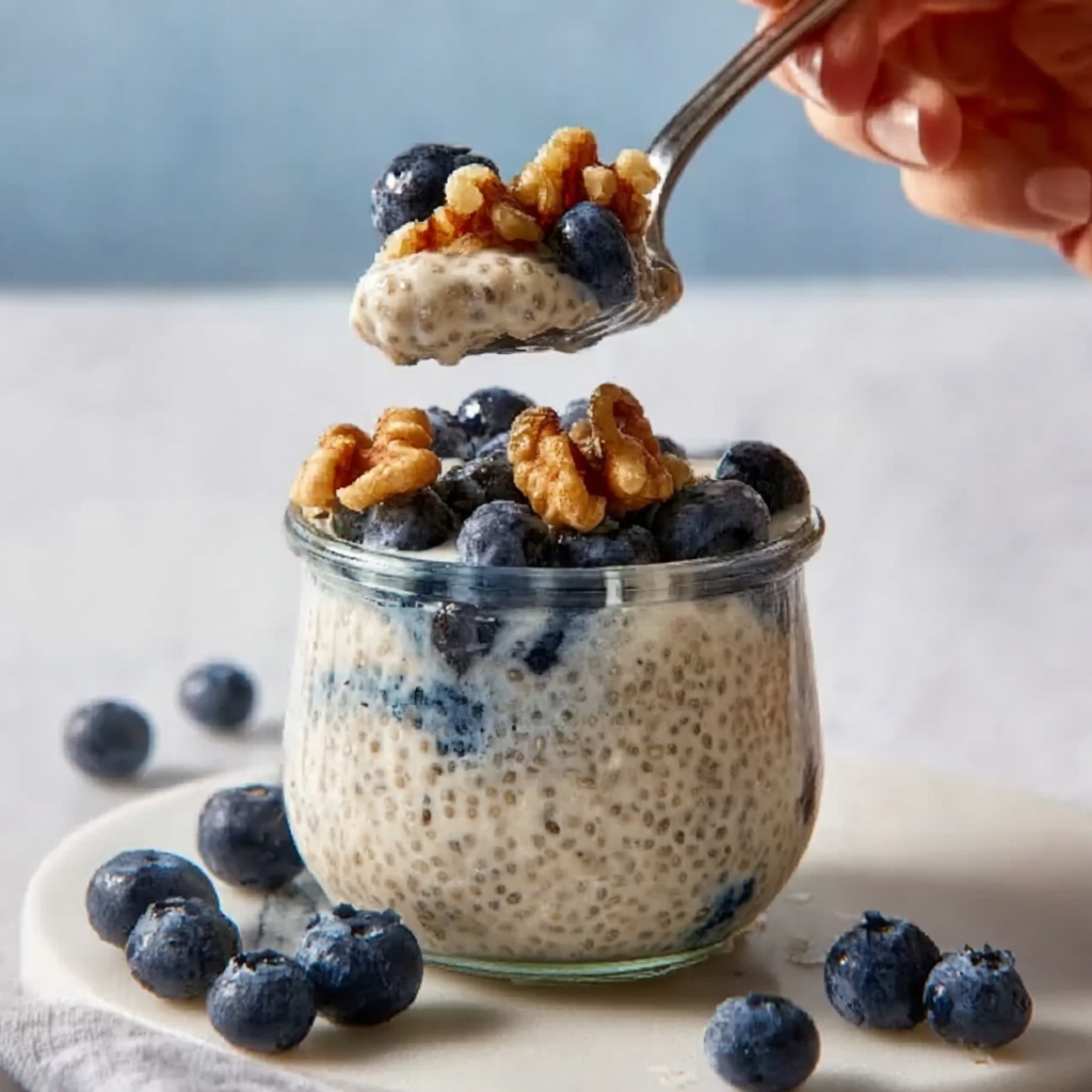 Blueberry Overnight Oats with Yogurt Recipe - Recipe Image