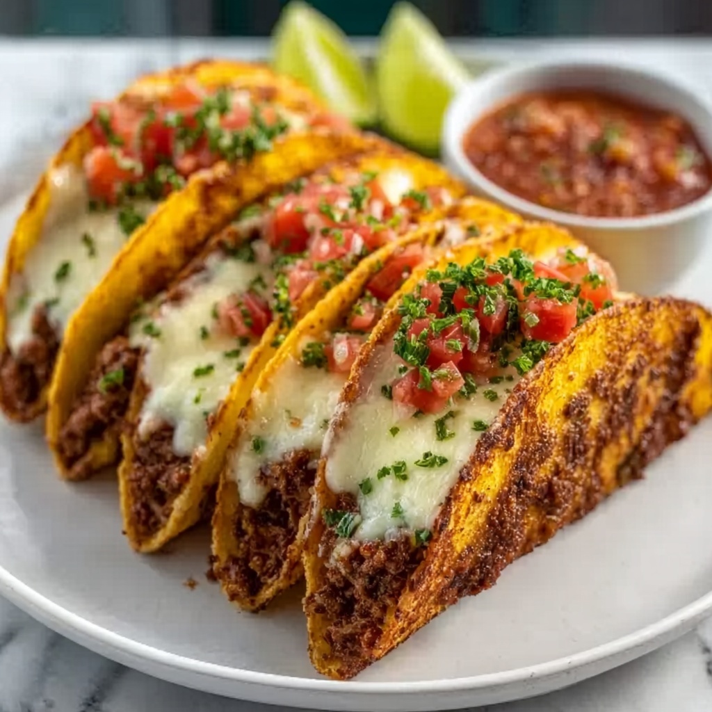 Oven Baked Cheesy Tacos Recipe - Recipe Image