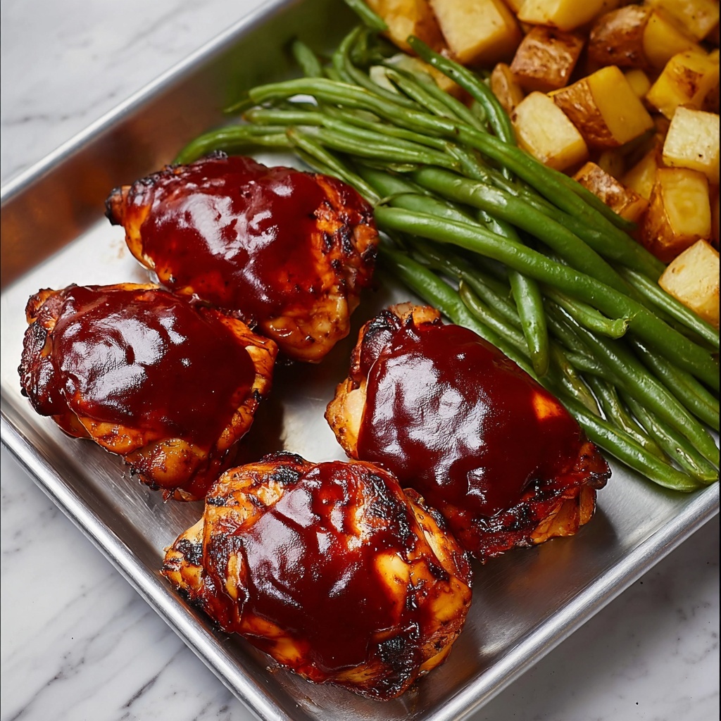 Sheet Pan BBQ Chicken, Potatoes, and Green Beans Recipe - Recipe Image